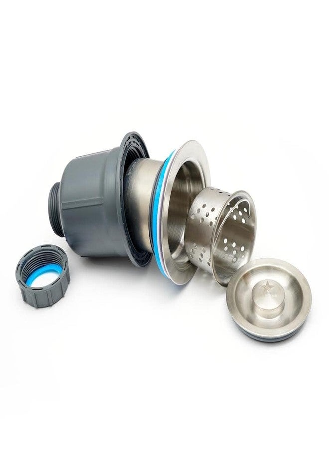 STARSTAR Kitchen Sink Stainless Steel Drain Assembly Kit for 3-1/2-inch Sink Opening Size, Removable Deep Sink Strainer Basket with Sink Stopper/Sealing Lid (Stainless Steel) - Image 2