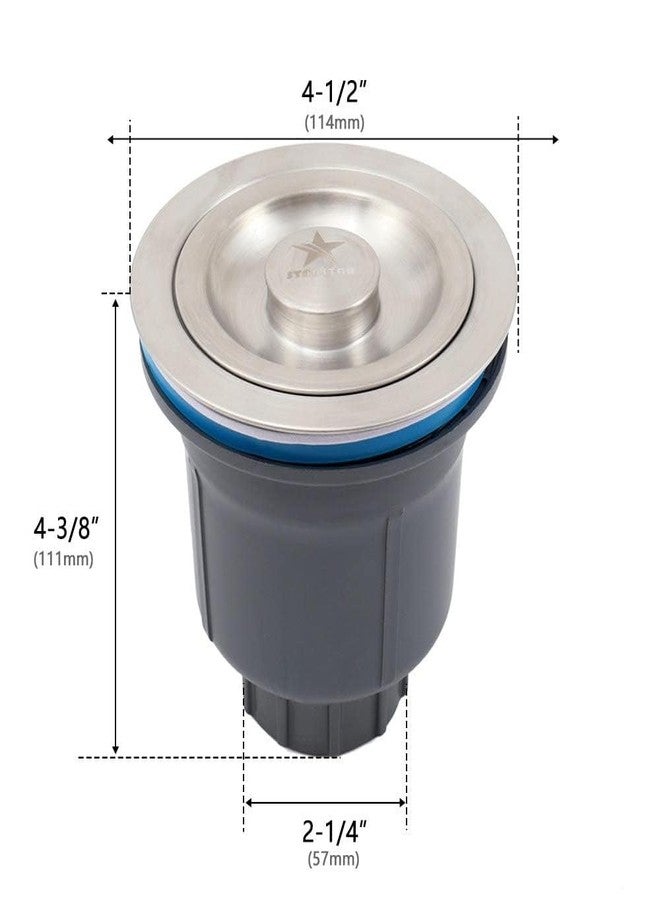 STARSTAR Kitchen Sink Stainless Steel Drain Assembly Kit for 3-1/2-inch Sink Opening Size, Removable Deep Sink Strainer Basket with Sink Stopper/Sealing Lid (Stainless Steel) - Image 3