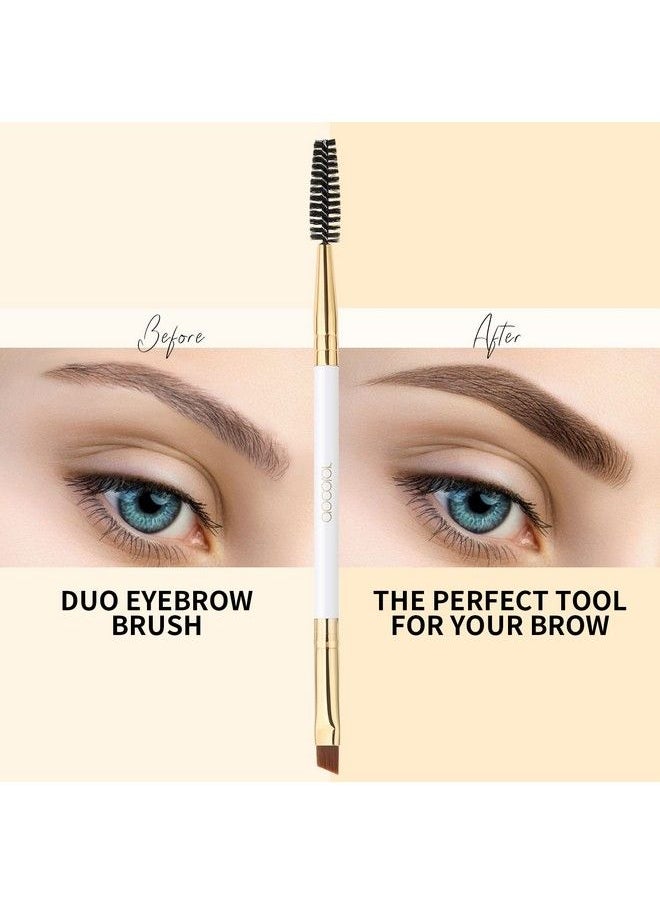 docolor - Docolor Duo Eyebrow Brush By Docolorprofessional Angled Eye Brow Brush And Spoolie Brush White - Image 1