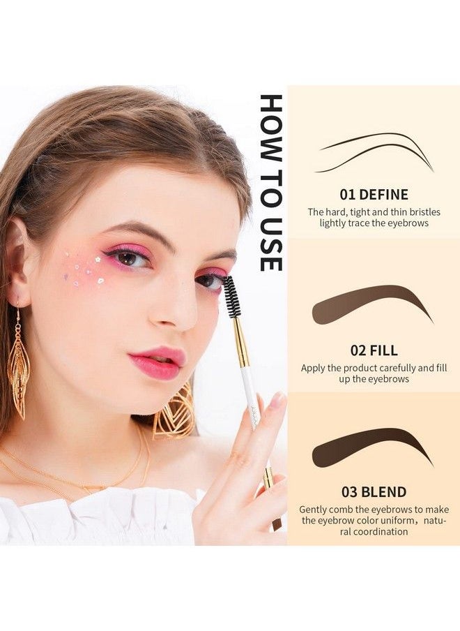 docolor - Docolor Duo Eyebrow Brush By Docolorprofessional Angled Eye Brow Brush And Spoolie Brush White - Image 1