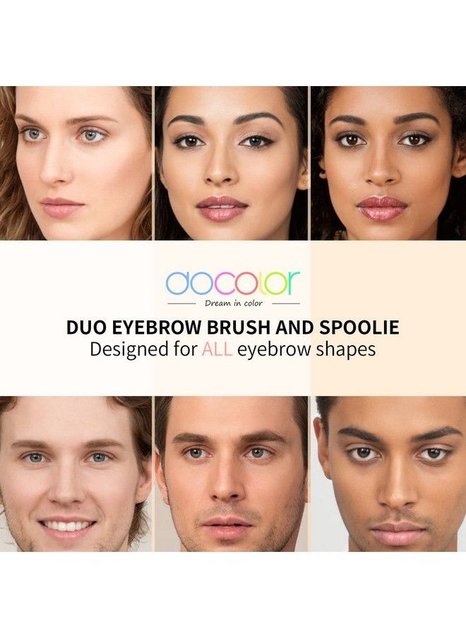 docolor - Docolor Duo Eyebrow Brush By Docolorprofessional Angled Eye Brow Brush And Spoolie Brush White - Image 1