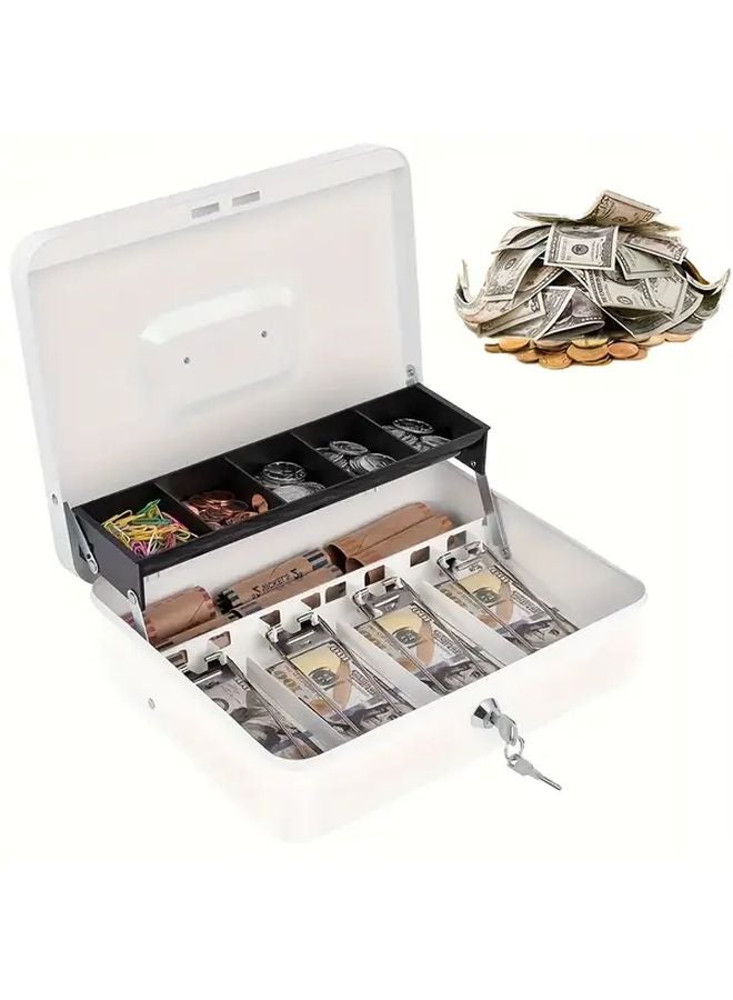 صندوق إيداع نقدي بقفل ومفتاح ودرج للبيت والمكتب - Image 2