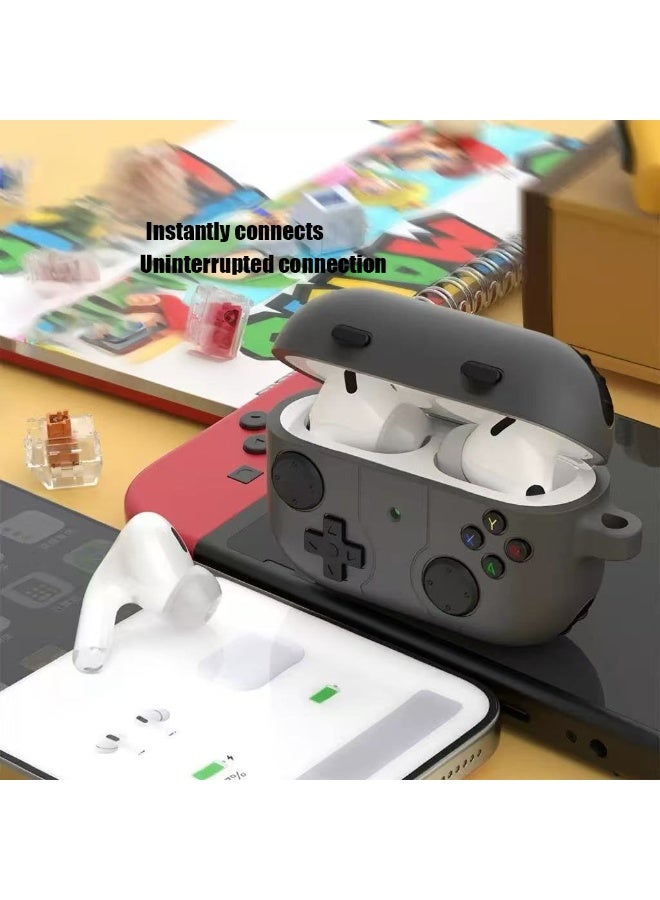 دكينج هذه الحافظة الواقية للعبة مناسبة لسماعات AirPods Pro 3، تأتي مع حمالة مفاتيح، متوافقة مع سماعات Apple AirPods Pro 3، هي حافظة سيليكون مضادة للصدمات لسماعات AirPods Pro 3، مناسبة للرجال والأولاد، رمادي داكن - Image 5