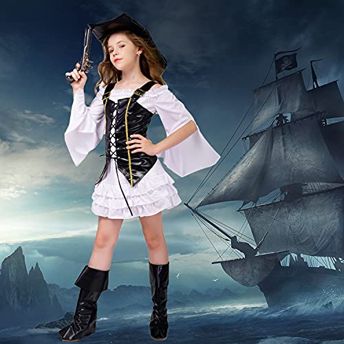 DSplay Kid's Girl Pirate Halloween Cosplay Costume (4-6Y) - Image 5