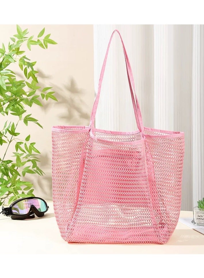 Ciara Folding beach bag mesh handbag, women's shoulder bag shopping bag summer outdoor travel bag - Image 2