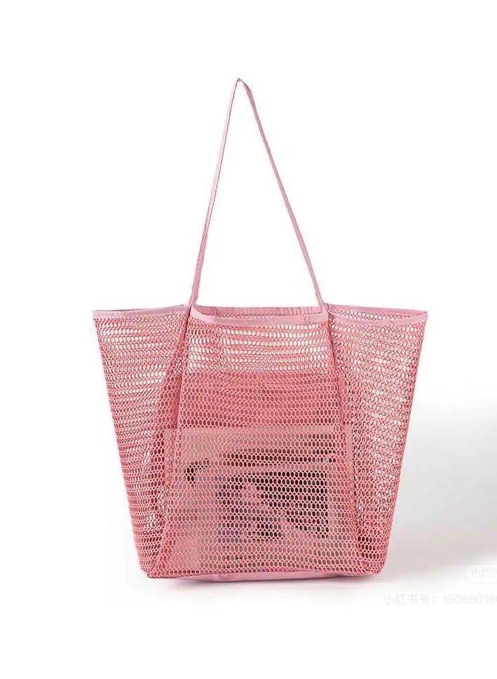 Ciara Folding beach bag mesh handbag, women's shoulder bag shopping bag summer outdoor travel bag - Image 4