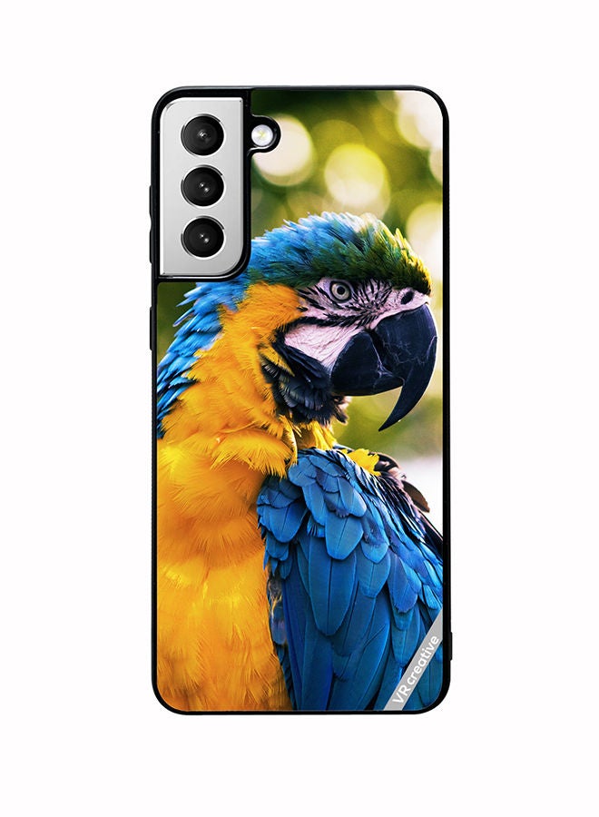 VR CREATIVE Protective Case Cover For Samsung Galaxy S22 Plus 5G Yellow Blue Parrot Design Multicolour - Image 1