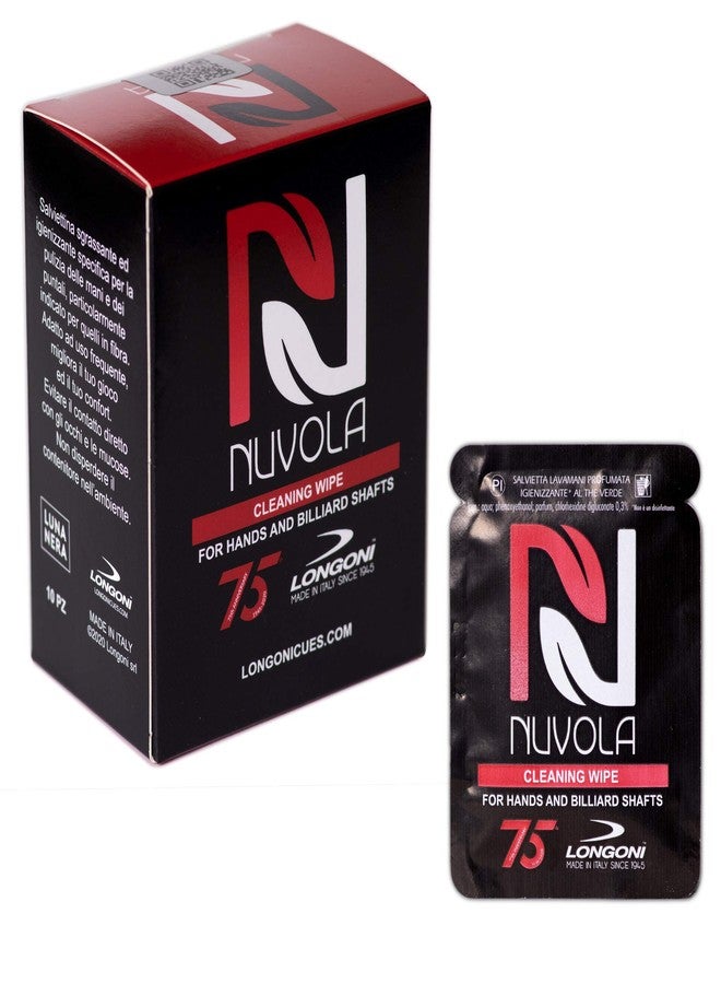 Longoni Nuvola Cleaning Wipes for Pool Billiard Cue Shafts and Hands 10 pcs - Image 1