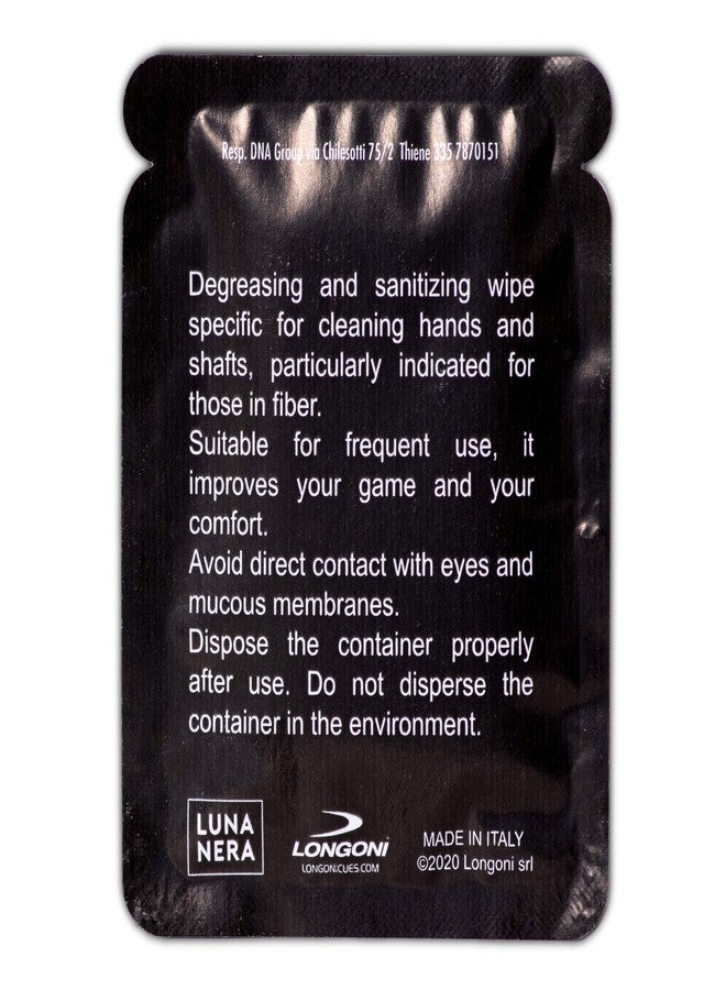 Longoni Nuvola Cleaning Wipes for Pool Billiard Cue Shafts and Hands 10 pcs - Image 4