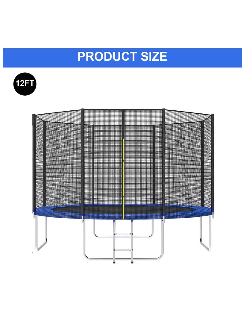 Yalla HomeGym Homegym 12Ft Trampoline With Enclosure Net For Kids & Adults Outdoor Trampoline With Safety Net Wear-Resistant Recreational With Ladder  - Image 2