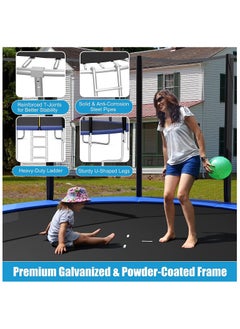 Yalla HomeGym Homegym 12Ft Trampoline With Enclosure Net For Kids & Adults Outdoor Trampoline With Safety Net Wear-Resistant Recreational With Ladder  - Image 3