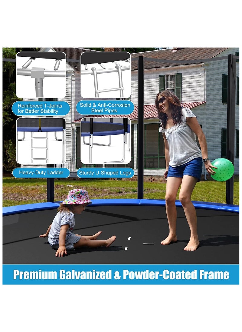 Yalla HomeGym Homegym 12Ft Trampoline With Enclosure Net For Kids & Adults Outdoor Trampoline With Safety Net Wear-Resistant Recreational With Ladder  - Image 3