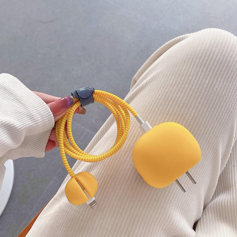 CELLMASTER Charger Case Cover with Full Cable Protector 3D Cute Pattern Compatible for iPhone 16, 13, 14, 15 (Yellow Henchain) - Image 5