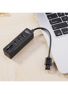 نيبمينينت موزع ب3 منافذ USB 2.0 مع قارئ بطاقات SD/TF أسود  - Image 3