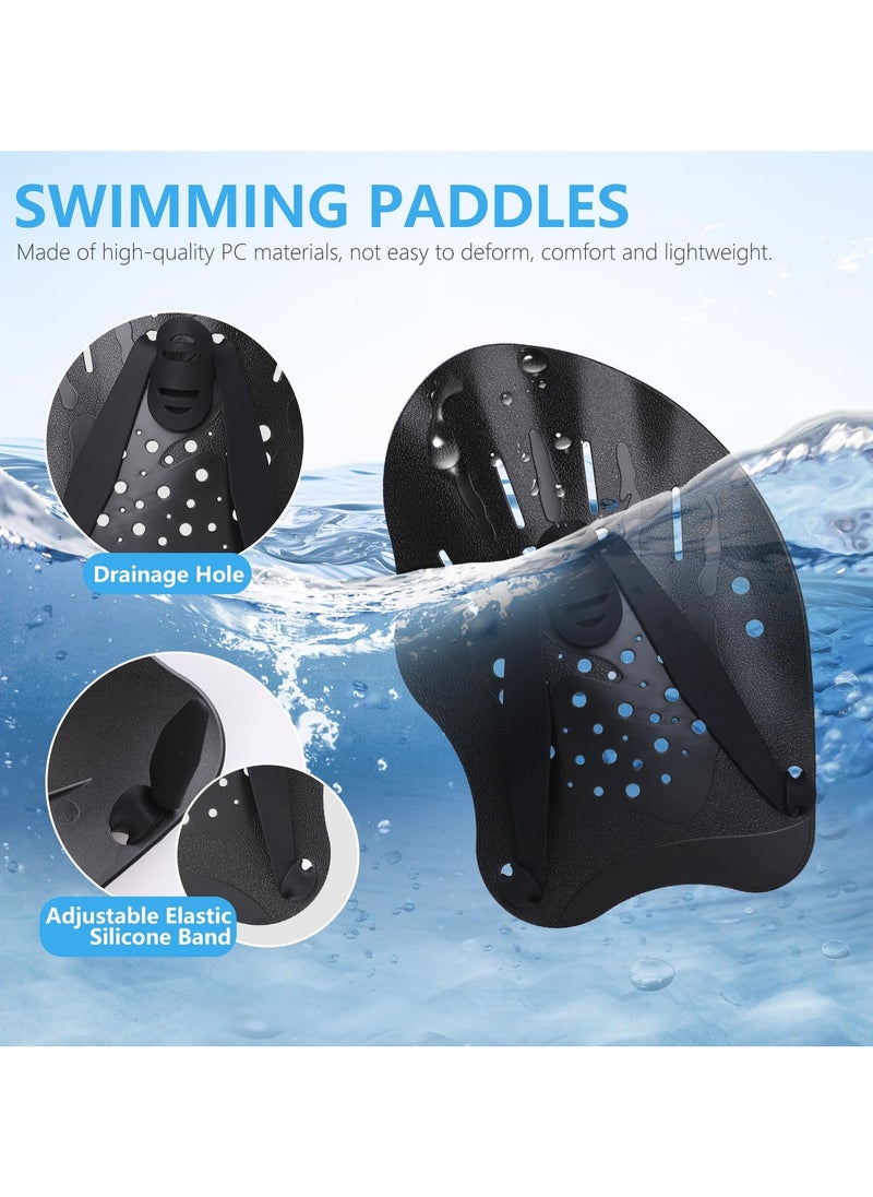 GNAFOTU Swimming Hand Paddles for Adult and Junior (1 Pair), Power Strength Train Swim Fins Pool Exercise Swimming Accessories for Novice and Professional Use  - Image 3