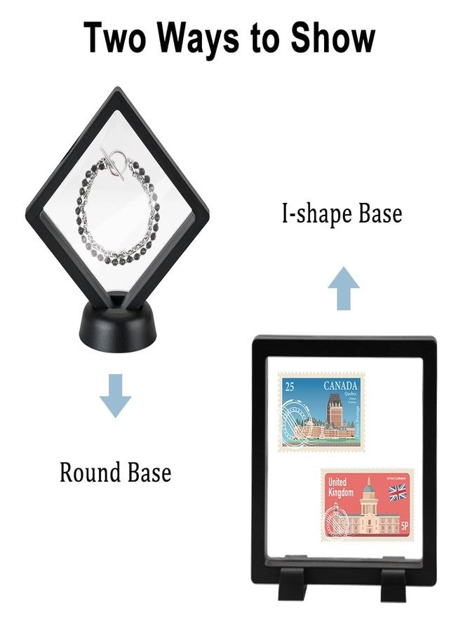 RETON 40 Pack 3D Floating Frame Display Case with Bases, Challenge Coin Display Holder Stands, Large Suspension PE Transparent Jewelry Storage Boxes for Medallions Specimen Stamps - Image 4