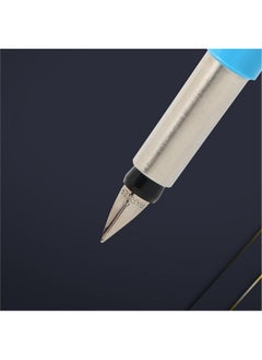 PARKER Vector Standard Chrome Trim Fountain Pen | Fine Nib | Blue Body Color With 3 Free Ink Cartridge | Gift For Employees | Ideal For Professional Use  - Image 2