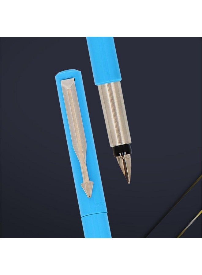 PARKER Vector Standard Chrome Trim Fountain Pen | Fine Nib | Blue Body Color With 3 Free Ink Cartridge | Gift For Employees | Ideal For Professional Use - Image 5