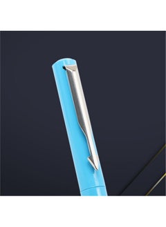 PARKER Vector Standard Chrome Trim Fountain Pen | Fine Nib | Blue Body Color With 3 Free Ink Cartridge | Gift For Employees | Ideal For Professional Use  - Image 4