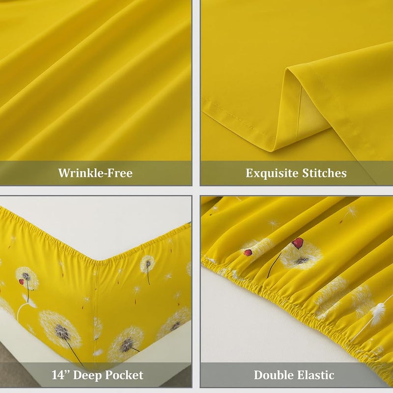 Amali  6 Pieces Bedsheet Set King Size (200 x 200+35cm) Polycotton Including 1 Duvet Cover 1 Fitted Sheet 2 Oxford & 2 Standard Pillowcases Durable & Long Lasting Quality - Image 3