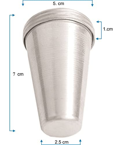 Sensimon Aluminium Kulfi Cone Mould with Stick | 80ml Capacity | Reusable Traditional Popsicle, Kulfi & Ice Cream Maker DIY Kit for Home Freezer | 7 x 5 x 2.5 cm | Set of 4 Without Stand (Silver) - Image 3