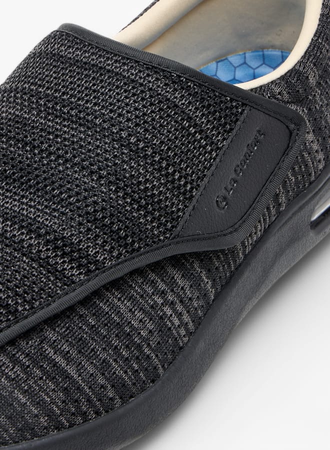 Le Confort Men Textured Slip-On Sneakers with Hook and Loop Closure - Image 4