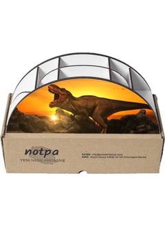 KutuTR Wooden Vip Dinosaur Series Desktop Pen Holder with Rainbow Ruler Organizer for Children Mounted Boxed  - Image 4