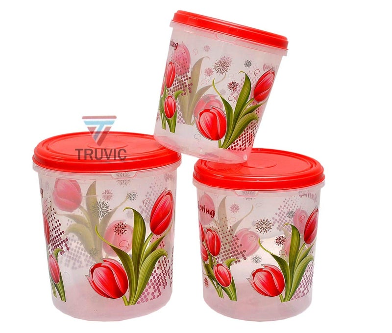Truvic Plastic Kitchen Storage Set 5L 7L 10L Set of 3 Multicolour - Image 2