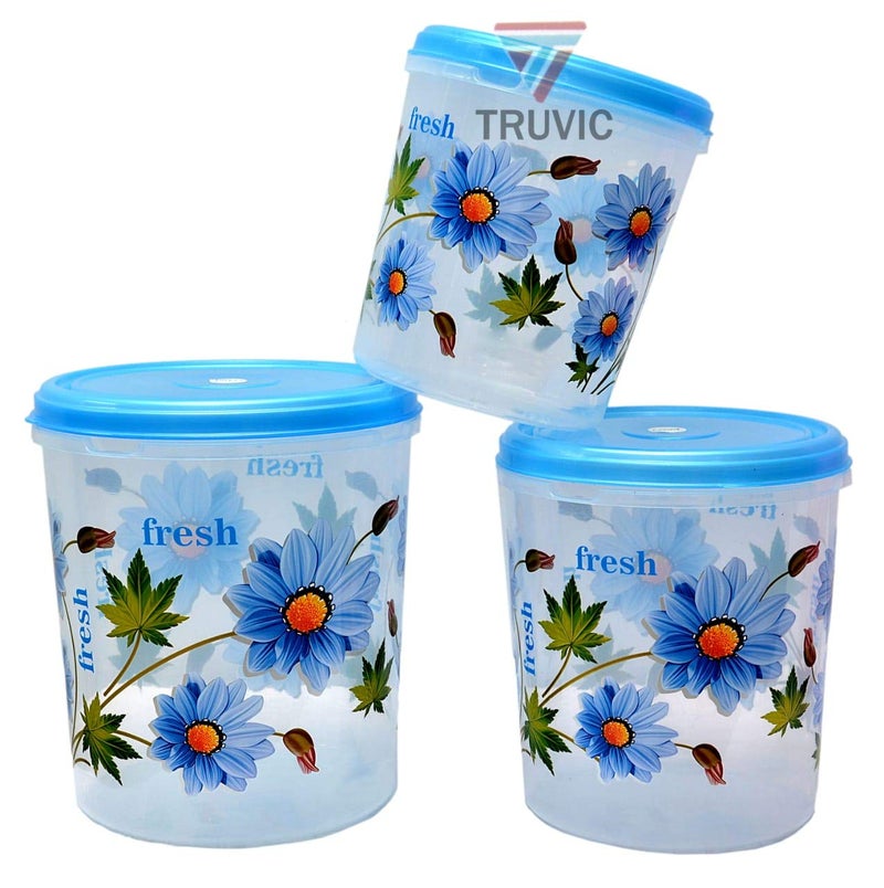 Truvic Plastic Kitchen Storage Set 5L 7L 10L Set of 3 Multicolour - Image 1