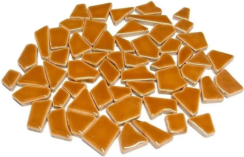 Mosaic Tiles 200g/7.05oz(Approx. 155-170pcs) Porcelain Mosaic Tiles 1-2.5cm 0.4mm Thickness Ceramic Mosaic Stones DIY Mosaic Craft Material(Light Coffee) - Image 1