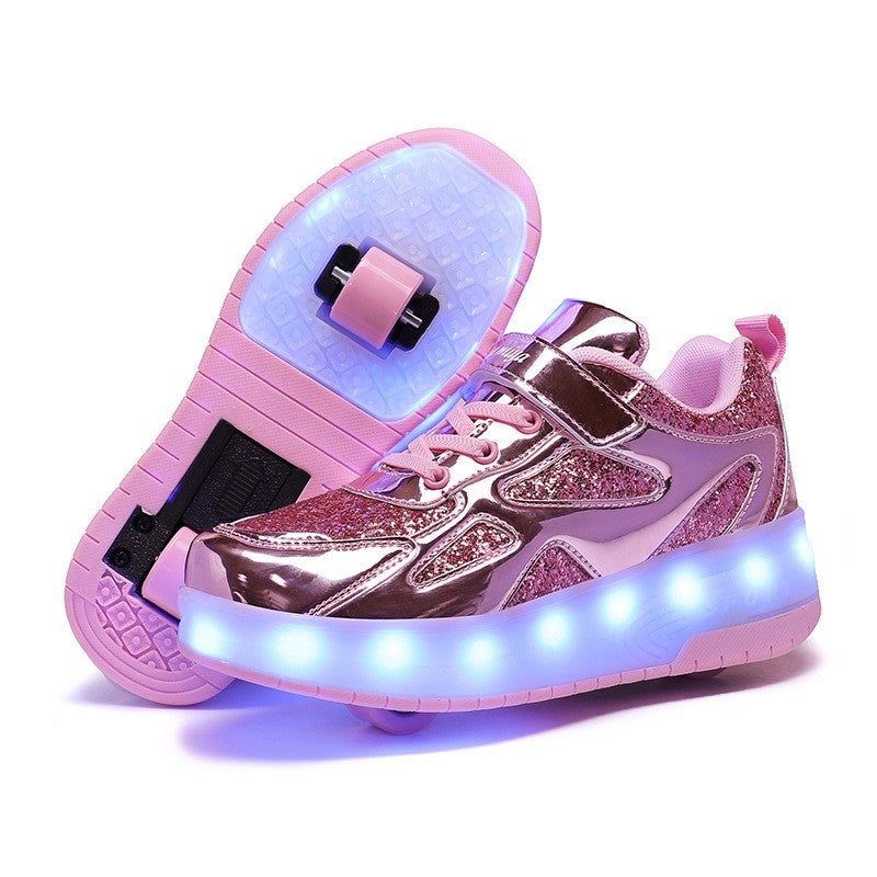 Miya Kids And Adult Roller Skates Shoes 4 Wheels Roller Shoes Boys Girls Wheel Shoes Roller Sneakers Shoes for Beginner More Balanced - Image 1