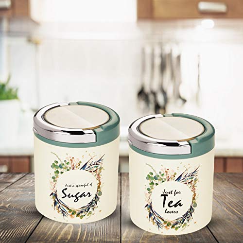Trueware Lift up Sugar Tea Container | Set of 2 | Blue | Tea, Sugar Container | Tea, Sugar Jar| 750 ML Each | Air tight | BPA Free | 100% Food Grade Plastic Body | Odour Proof | Kitchen Storage - Image 2