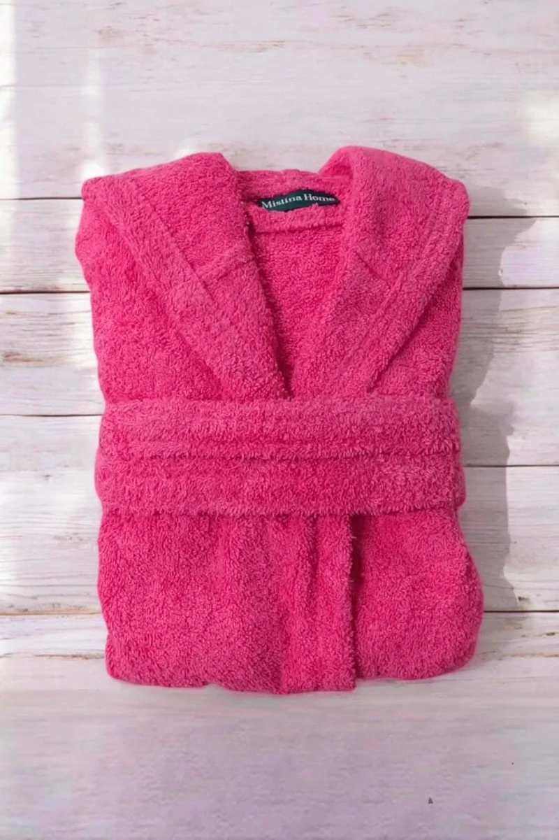 Mislina Home Cotton Hooded Pink Girl's Bathrobe 5/6 Years Old