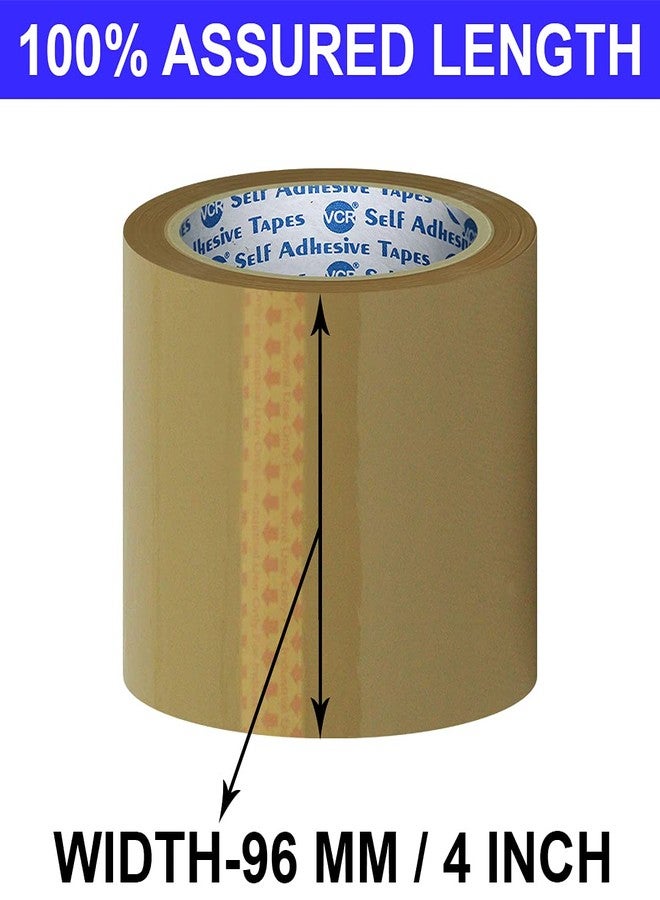 VCR Self Adhesive Brown Cello Tape - 100 Meters in Length - 96mm / 4" Width - 6 Rolls Per Pack - BOPP Industrial Packaging Tape for E-Commerce Box Packing, Office and Home use - Image 3
