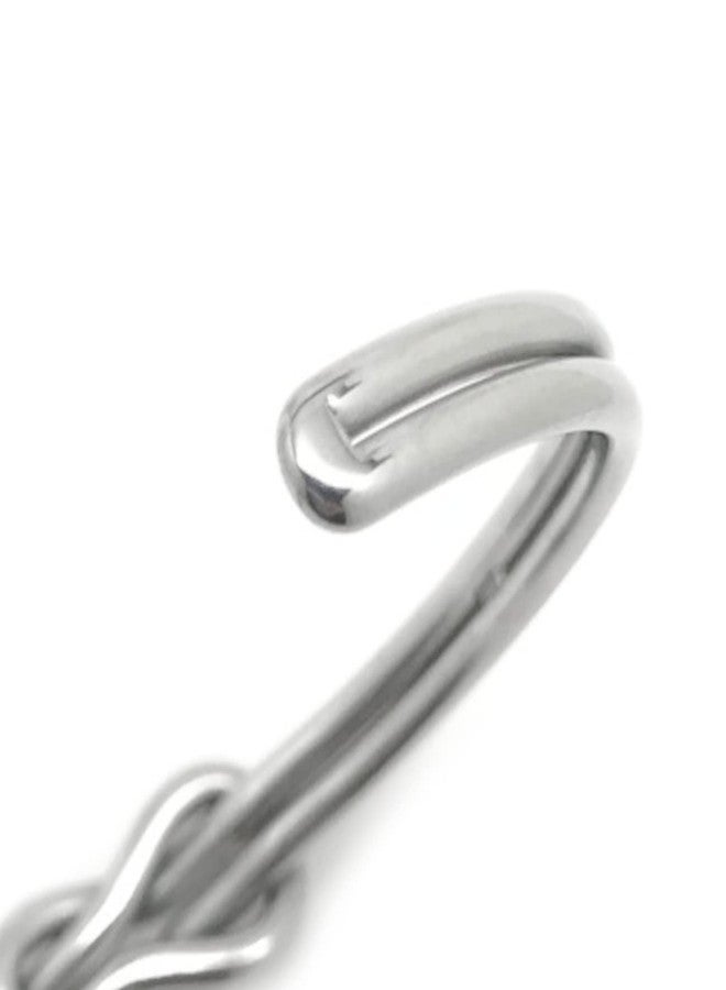 Loralyn Designs Hercules Knot Stainless Steel Cuff Bracelet Love Infinity Gift Adjustable - Silver - Image 2
