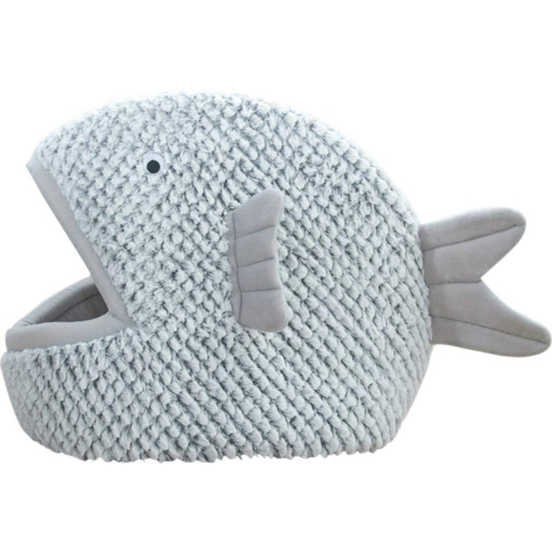La La Pet Plush Cat Bed Cave Calming Washable Pet House Bed Selfwarming Pet Bed Foldable Cat Sleep Tent Dog Nest Soft Puppy House Bed for Cats and Small DogsGrayS