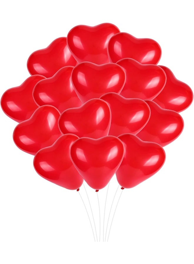 Goldedge 50 PCS Heart-Shaped Red Balloons – 12 Inch Romantic Latex Balloons for Weddings, Anniversaries, Valentine's Day & Special Occasions  - Image 1