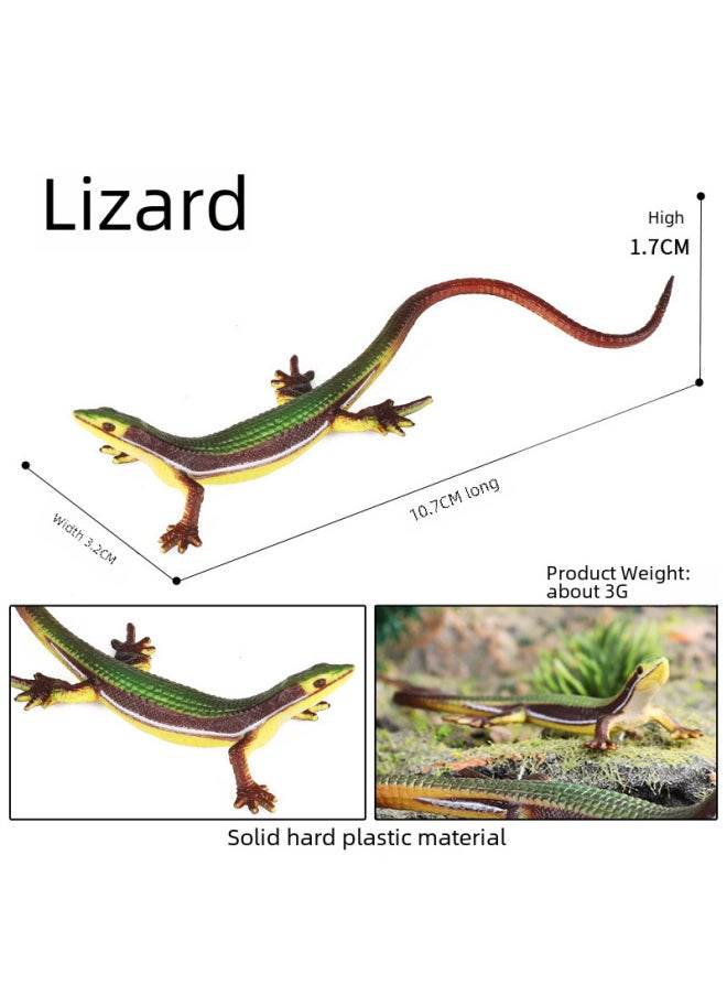 Generic - Children's Montessori Teaching Aids Reptile Simulation Solid Lizard Model Monitor Lizard Toy Amphibian Static Ornaments-Color:Ox-1511 Green Four-legged Snake - Image 1