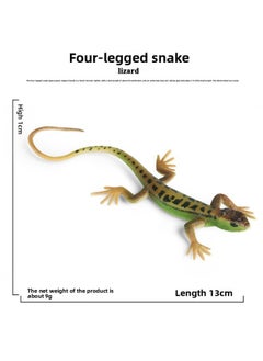 Children's Montessori Teaching Aids Reptile Simulation Solid Lizard Model Monitor Lizard Toy Amphibian Static Ornaments-Color:Ox-1511 Green Four-legged Snake