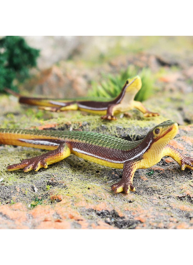 Generic - Children's Montessori Teaching Aids Reptile Simulation Solid Lizard Model Monitor Lizard Toy Amphibian Static Ornaments-Color:Ox-1511 Green Four-legged Snake - Image 1