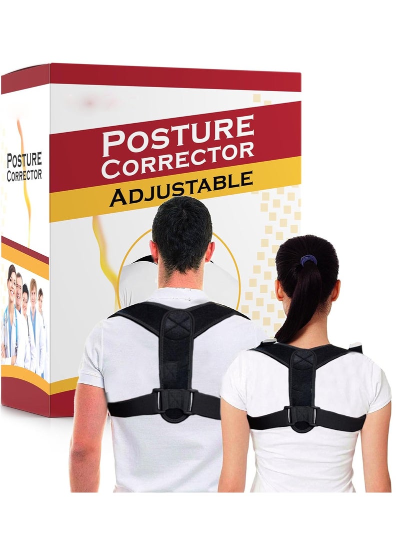 Posture Corrector Back Support Brace - Best for Improving Posture, Helps Relieve Back Pain, and Adjustable for Spine, Neck and Shoulder, Helps Reduce Pain for Women and Men - Image 1