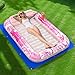 POOLACC Inflatable Tanning Pool Lounger Float with Protection Tarp 70 x 46 Pool Floats Adult with Pillow 6 in 1 Suntan Tub Raft Floatie Sunbathing Water Bed Lounge Blow Up Kids Ball Pit Party GiftsPink - Image 3