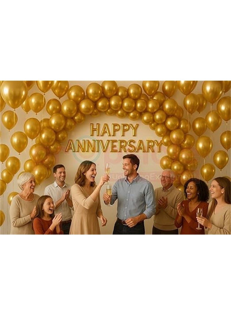 Latex Balloons, 12 Inch Metallic Party Balloon Set, Large Thick Big Round Biodegradable Bulk Helium Gas or Air Inflated Balloons for Birthday Party Wedding Decoration (100Pcs, Gold) - Image 4