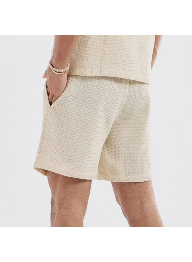 Splash FAV Textured Shorts with Drawstring Closure and Pockets