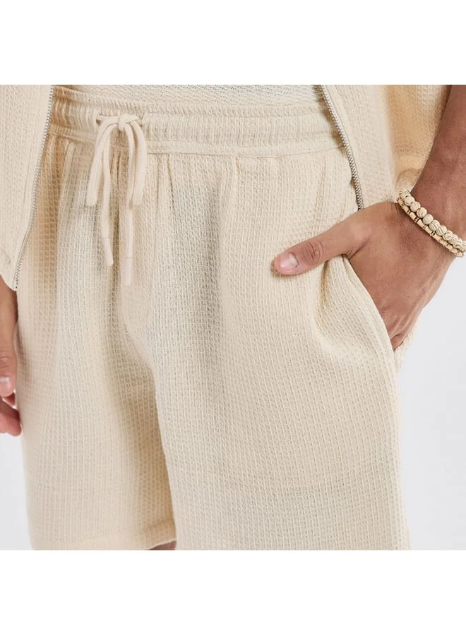 Splash FAV Textured Shorts with Drawstring Closure and Pockets