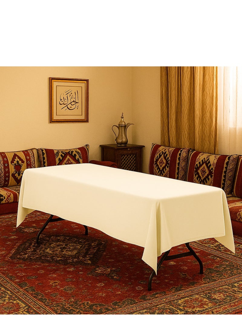 Bluejw 1-Piece Solid Pattern Table Cloth Beige for Kitchen Dining Table - Image 1