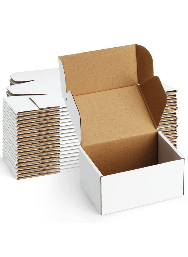 Poever Shipping Boxes 6X4X3 Inches Small Mailing Boxes 25 Pack White Cardboard Corrugated Box Mailers - Image 1