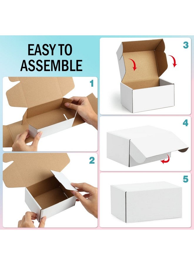 Poever Shipping Boxes 6X4X3 Inches Small Mailing Boxes 25 Pack White Cardboard Corrugated Box Mailers - Image 4
