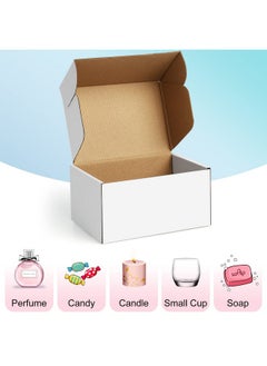 Poever Shipping Boxes 6X4X3 Inches Small Mailing Boxes 25 Pack White Cardboard Corrugated Box Mailers  - Image 5
