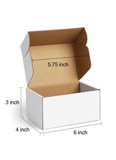 Poever Shipping Boxes 6X4X3 Inches Small Mailing Boxes 25 Pack White Cardboard Corrugated Box Mailers  - Image 2
